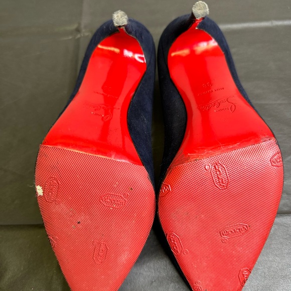 Christian Louboutin Suede So Kate 120 Navy Size 38. - Picture 2 of 6